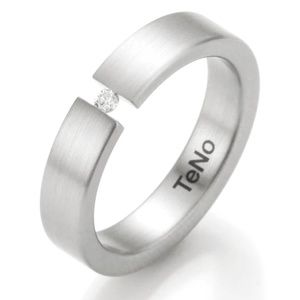 TeNo stainless steel tension set diamond ring